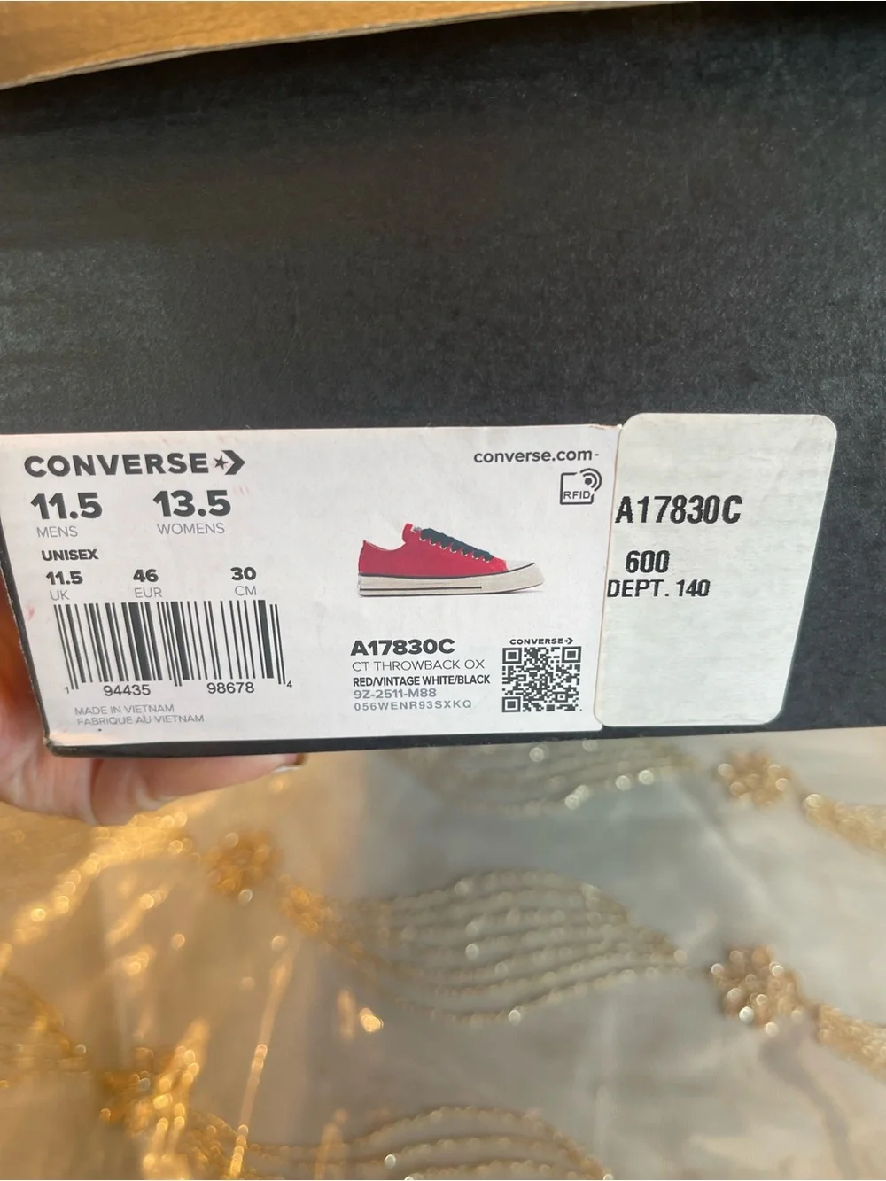 Converse Low-Top Sneakers in Red with Black Laces